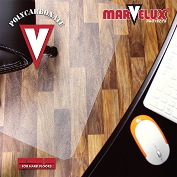 Marvelux Polycarbonat Bodenschutzmatte für Hartböden | 90 x 120 cm | rechteckig, transparent | in verschiedenen Größen erhältlich - 4