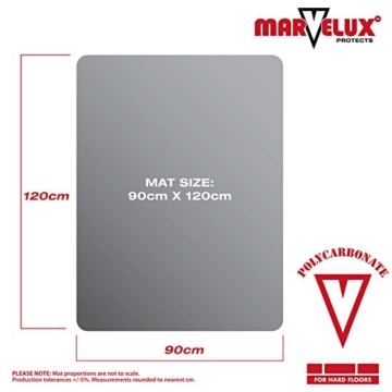Marvelux Polycarbonat Bodenschutzmatte für Hartböden | 90 x 120 cm | rechteckig, transparent | in verschiedenen Größen erhältlich - 9