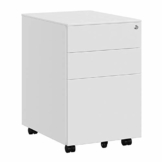 SONGMICS Stahl Rollcontainer mit 3 Schubladen und Hängeregistratur Abschließbarer Büroschrank, Schrankkorpus Vormontiert, 39 x 60 x 52 cm Weiß OFC60WT - 1